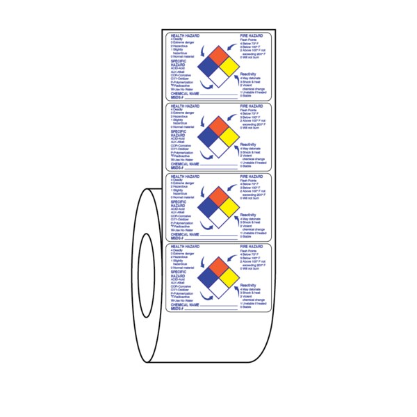 Label, Descriptive sections w/codes 1-15/16" x 3"